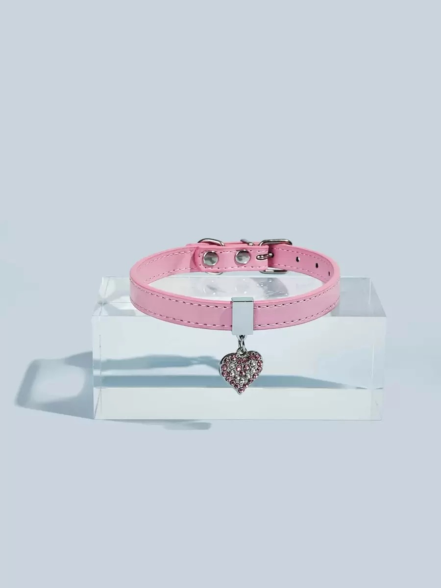 Mặt dây chuyền hình trái tim chó 1 mảnh - Hồng - Xem 1