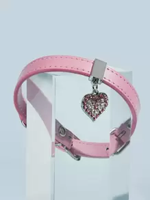 Mặt dây chuyền hình trái tim chó 1 mảnh - Hồng - Xem 2