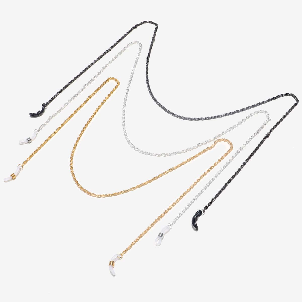 

3pcs Metal Glasses Chain, Multicolor