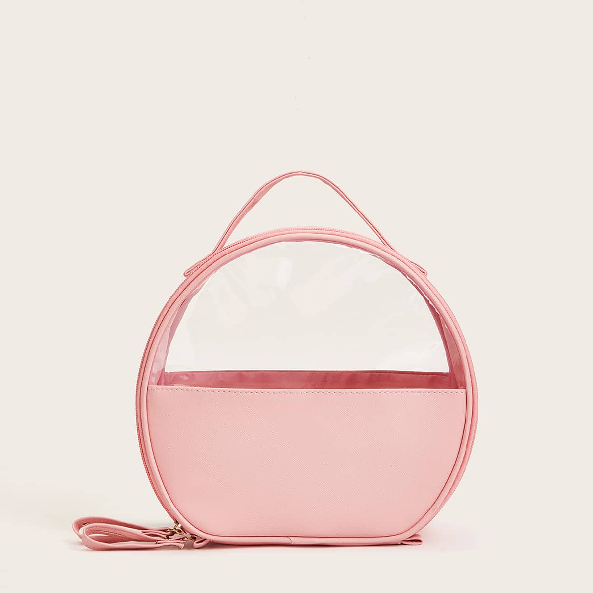 

1pc Makeup Bag, Pink clear