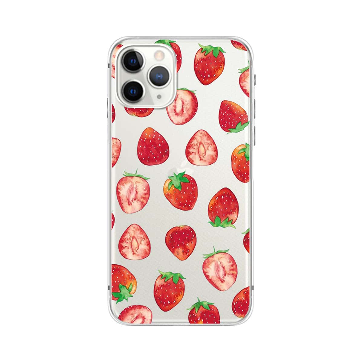 

1pc Strawberry Pattern iPhone Case, Clear