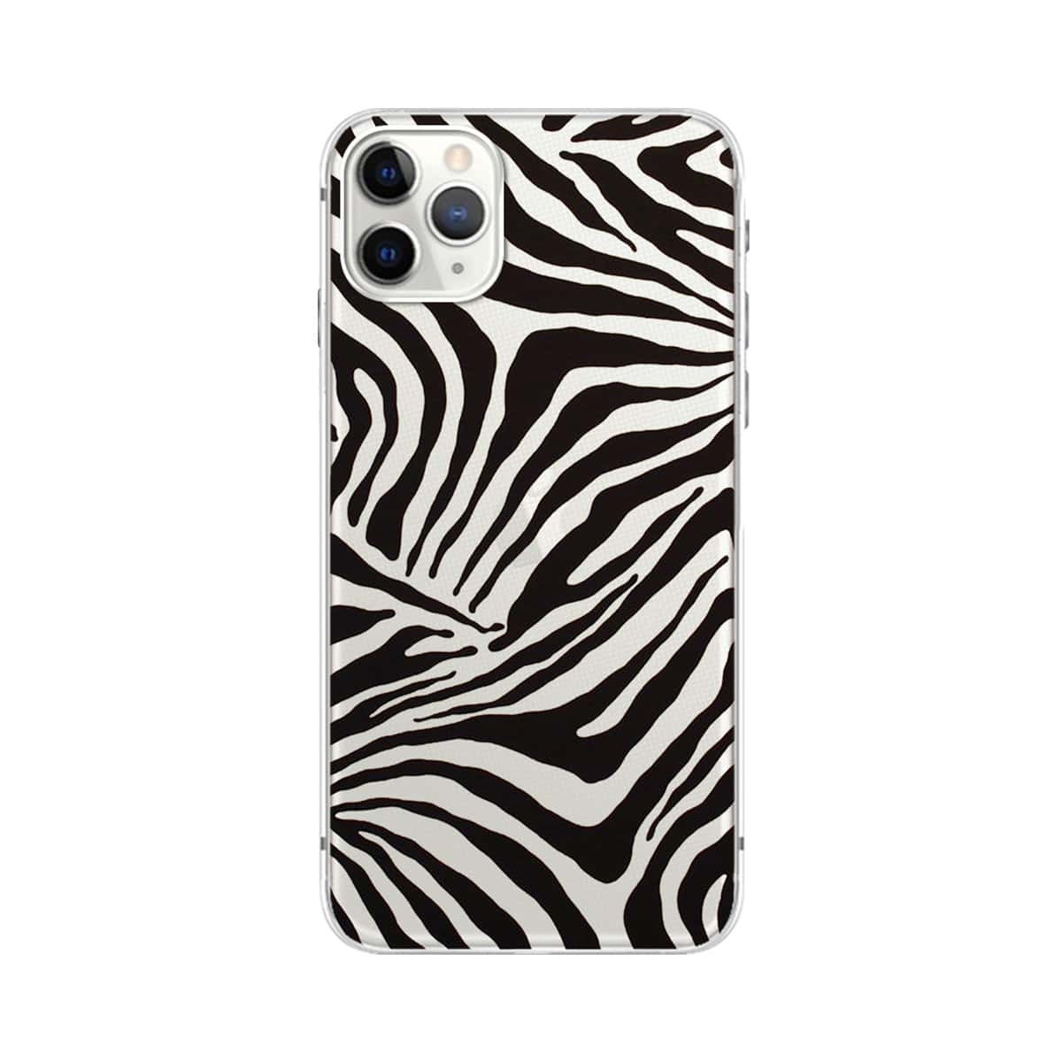 

1pc Zebra Stripe Clear iPhone Case, Black and white