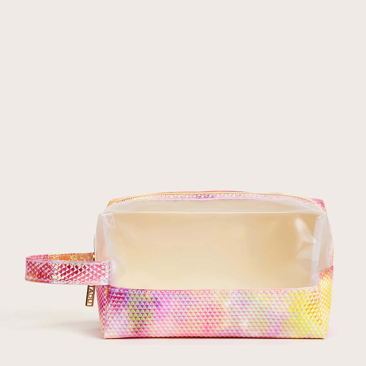 

1pc Colorblock Makeup Bag, Multicolor
