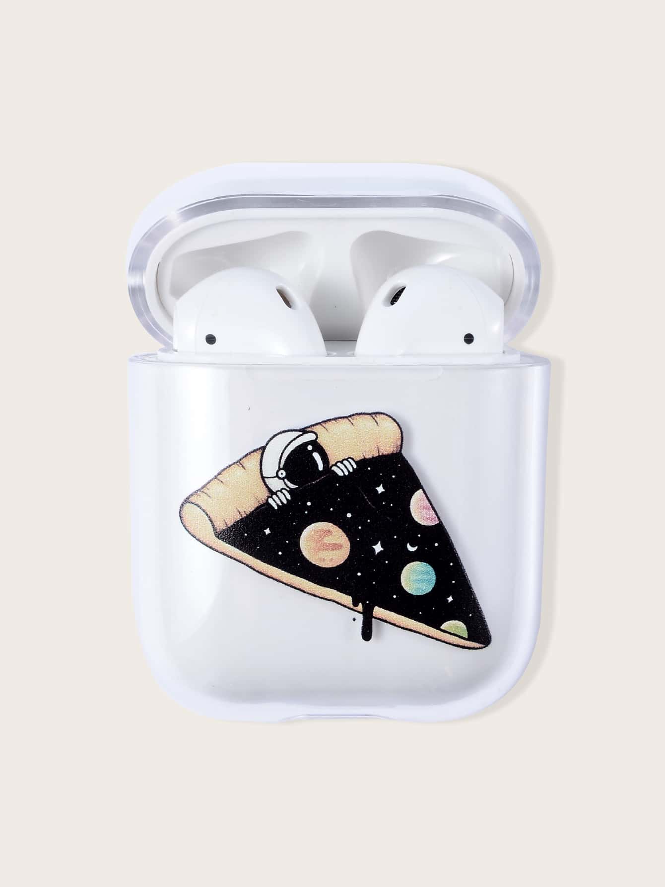 1 قطعة من الكرتون الكرتون مطبوعة شفافة حالة Airpods شي إن