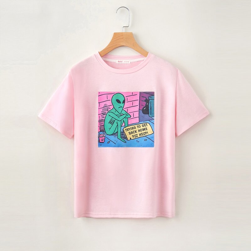 

Alien Graphic Tee, Baby pink