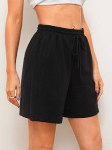 Muchica Quần short Túi màu trơn màu đen Thể thao - màu đen - Xem 3