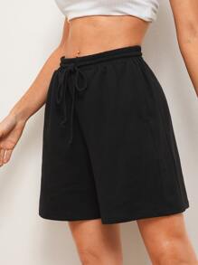 Muchica Quần short Túi màu trơn màu đen Thể thao - màu đen - Xem 4