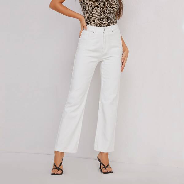 

White Wash Straight Leg Jeans