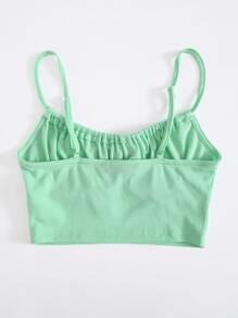 SHEIN Top de tirantes de busto con fruncido con cordón delantero - verde menta - Ver 2