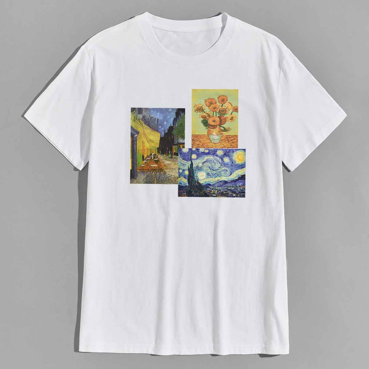 

Guys Graphic Print Round Neck Tee, White