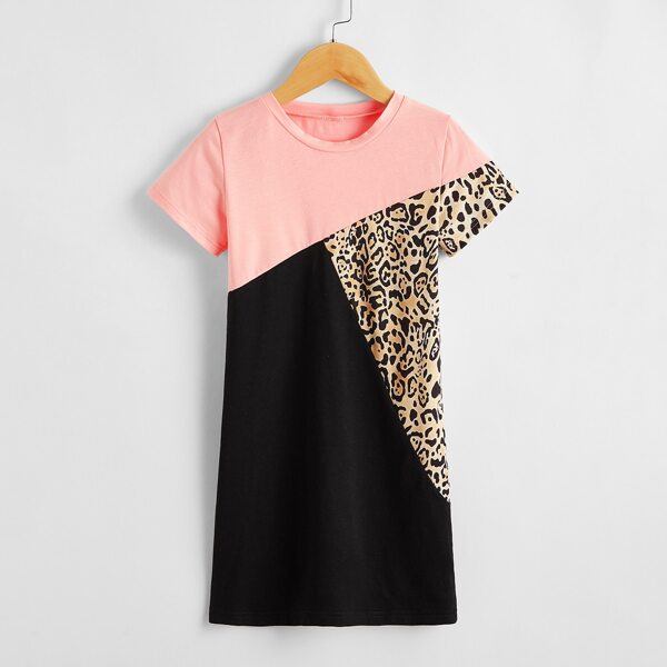

Toddler Girls Color-block Tee Dress, Multicolor