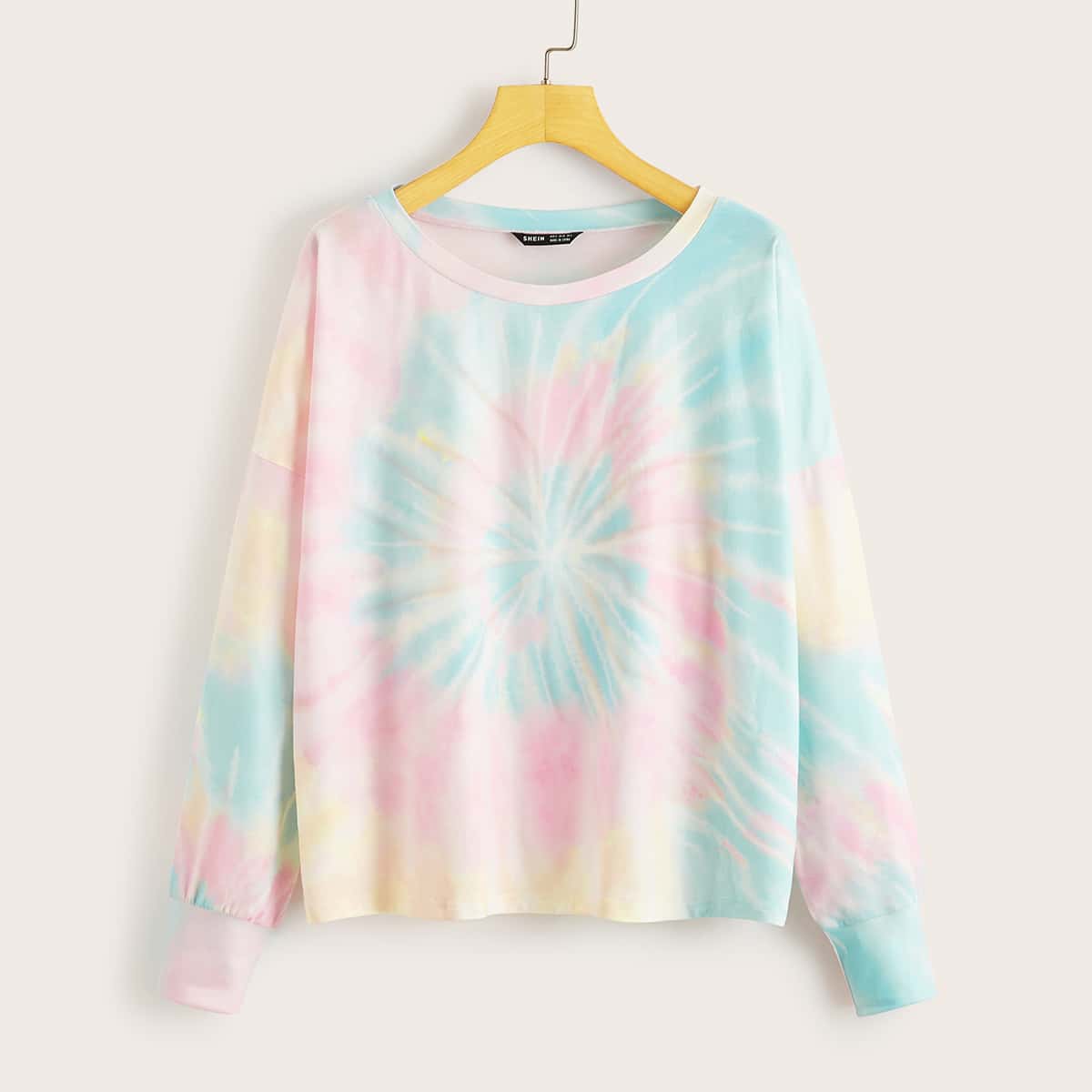 

Drop Shoulder Tie Dye Sweatshirt, Multicolor