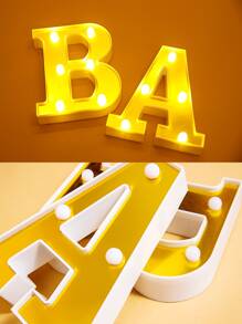 1 pieza Luz de la decoración de plástico decorativo modernista con diseño de slogan para casa - Amarillo - Ver 2