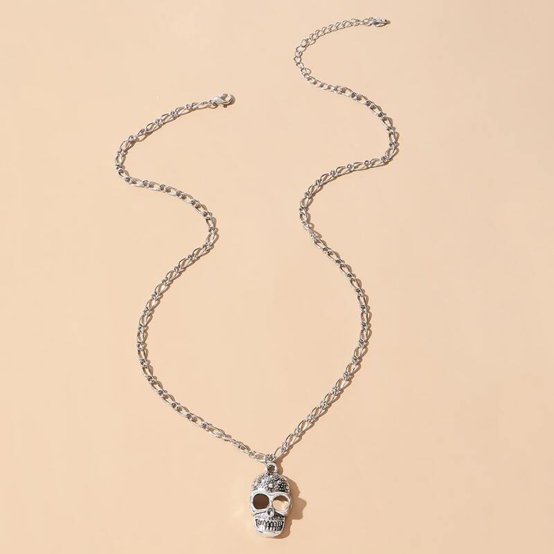 

Skeleton Pendant Necklace, Silver