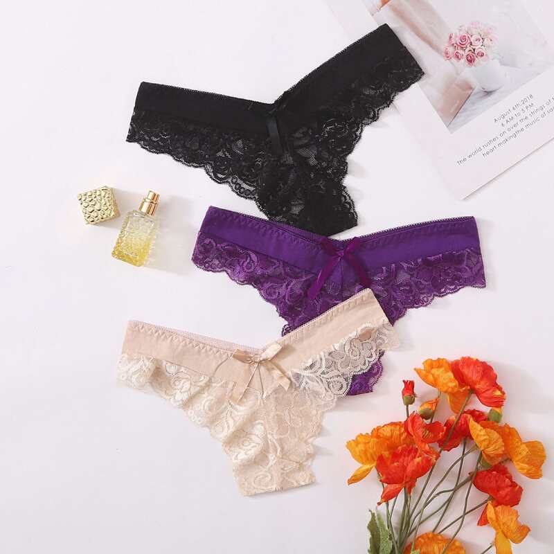 

3pack Scallop Floral Lace Panty Set, Multicolor