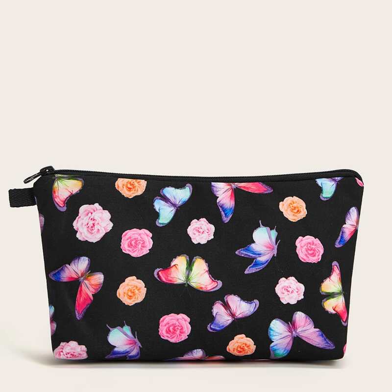 

Butterfly & Floral Makeup Bag, Multicolor
