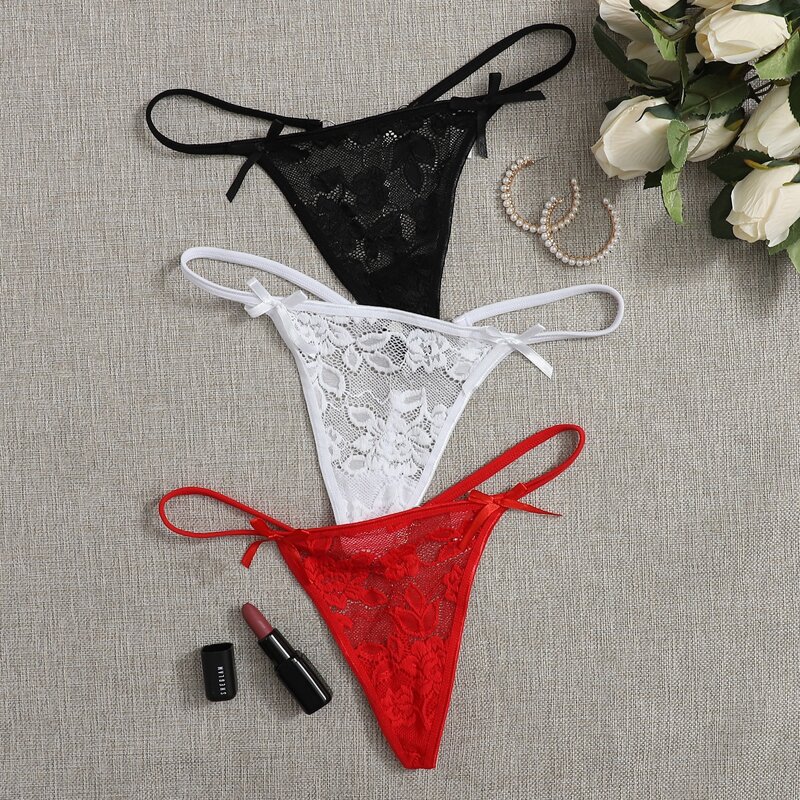 

3pack Floral Lace Thong Set, Multicolor