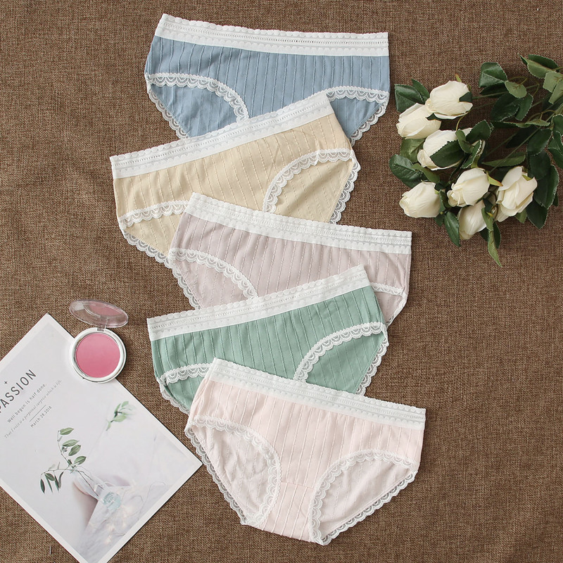 

5pack Scallop Lace Trim Panty Set, Multicolor