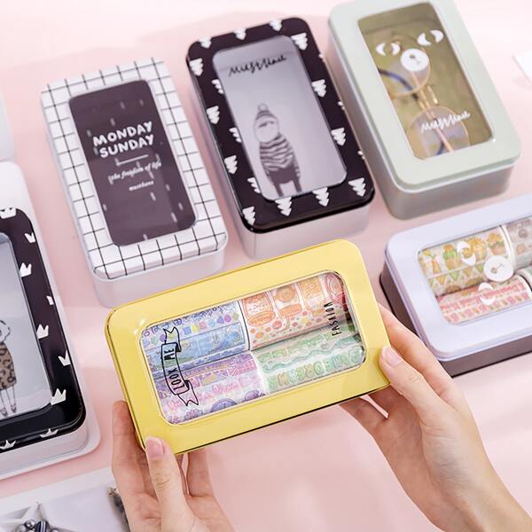 

1pc Cartoon Graphic Random Tin Box, Multicolor