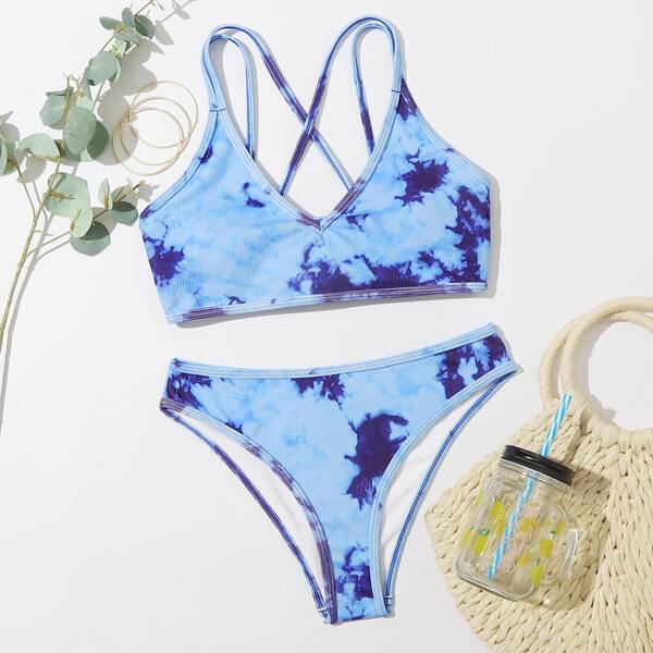 

крест на крест тай дай милый Бикини, Синий