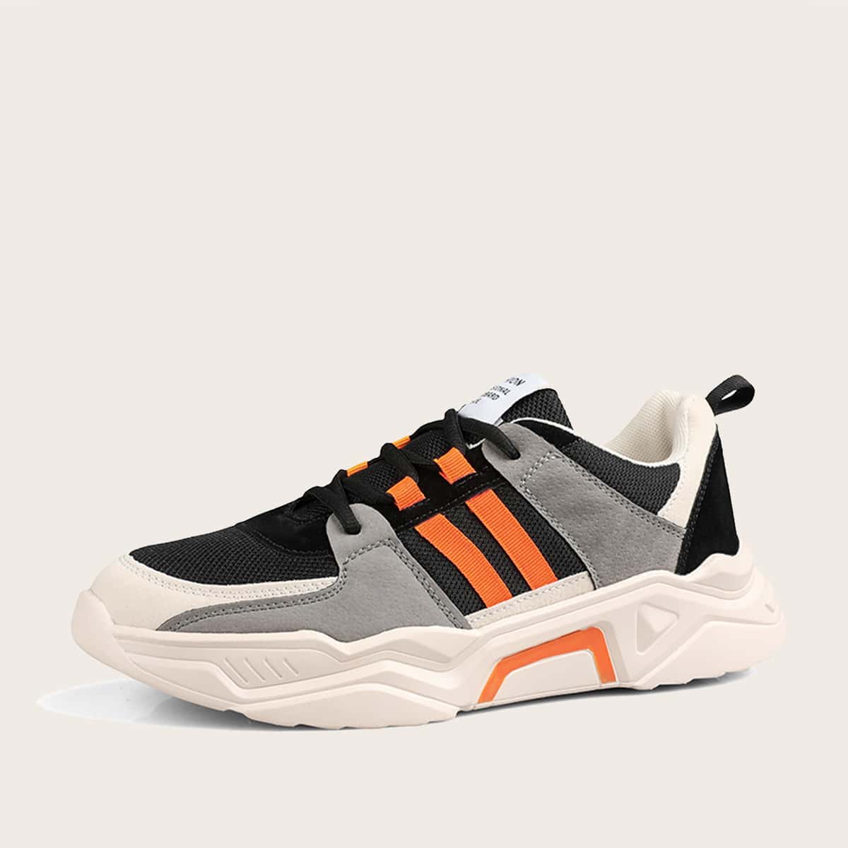 

Guys Color Block Chunky Sneakers, Black
