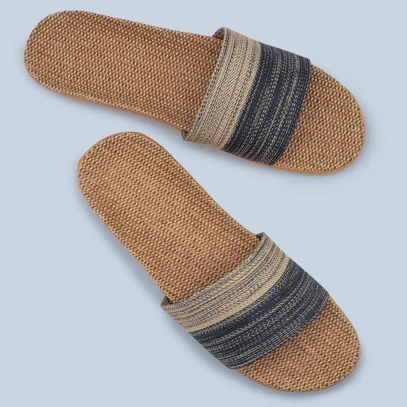 

Guys Colorblock Linen Sole Slippers, Multicolor