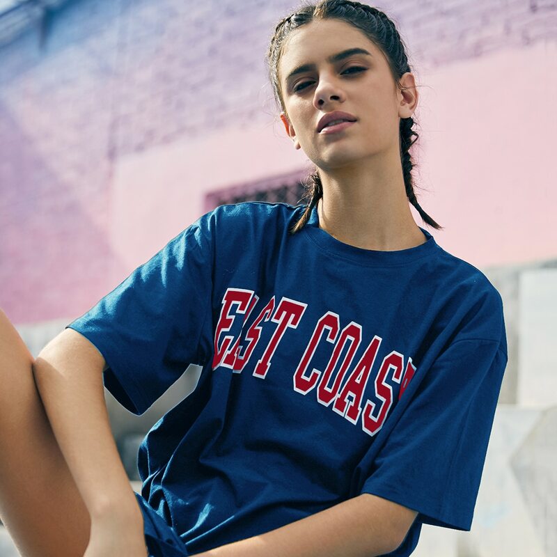 

Letter Graphic Boyfriend Tee, Blue