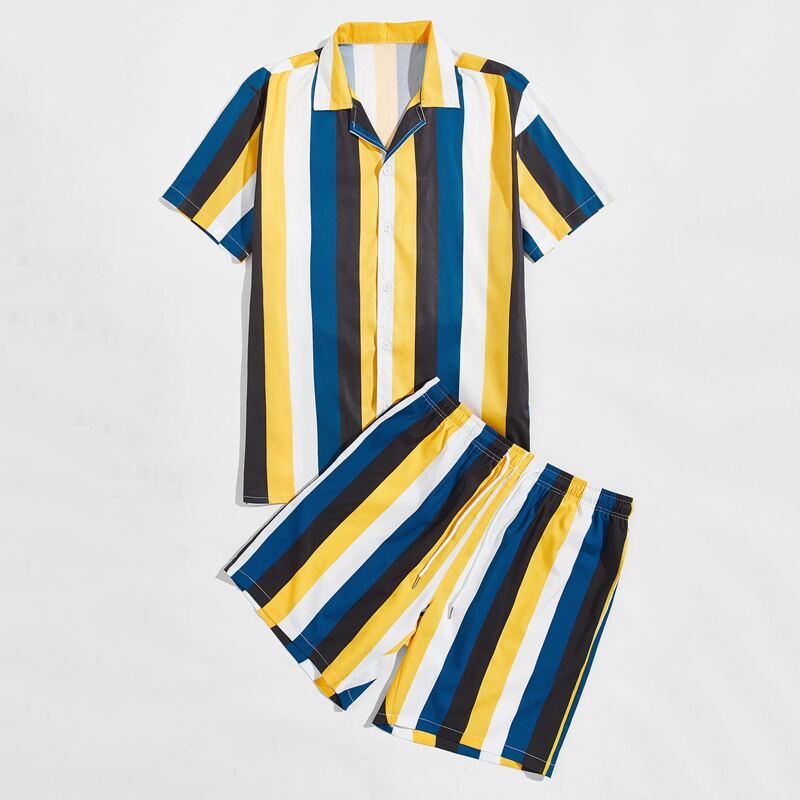 

Guys Striped Shirt & Shorts, Multicolor