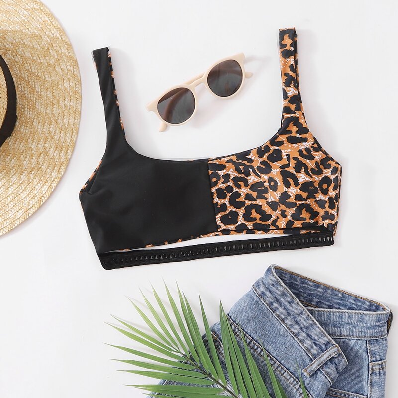 

Leopard Cut-out Bikini Top, Multicolor