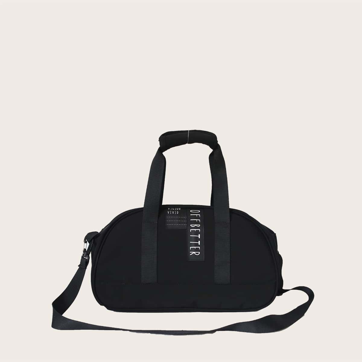 

Guys Letter Graphic Duffle Bag, Black