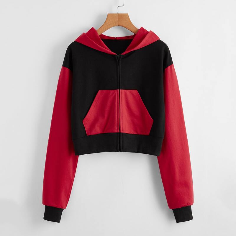 

Colorblock Zip Up Hoodie, Multicolor