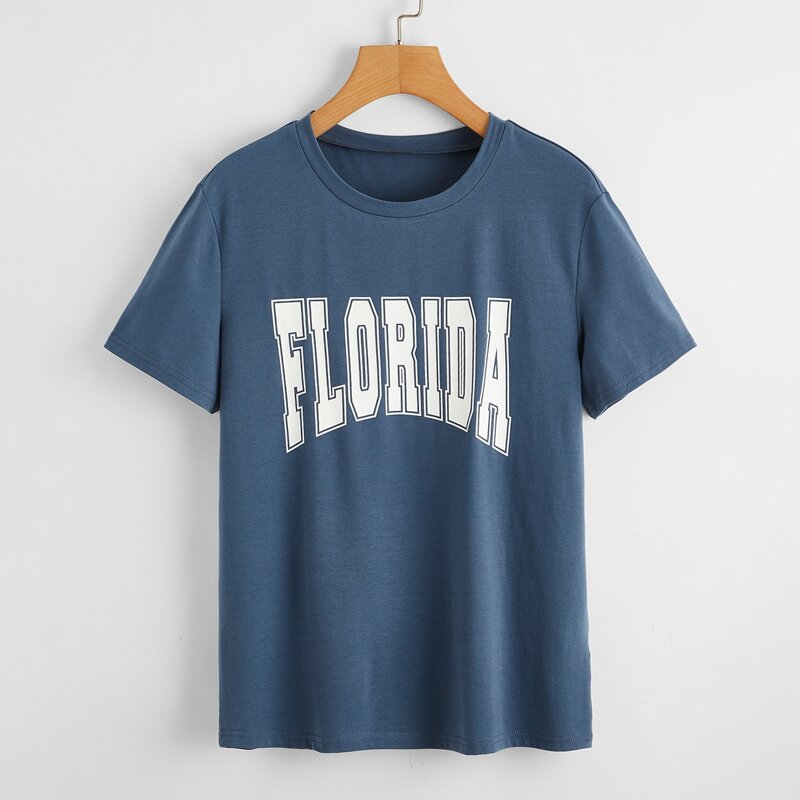 

Letter Graphic Tee, Dusty blue