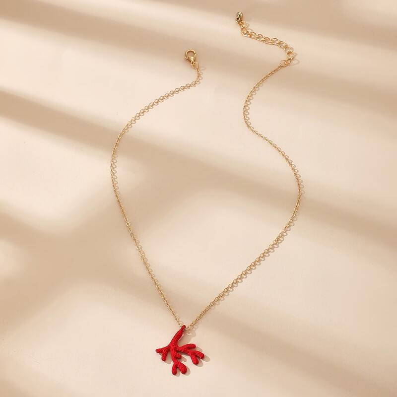 

Antlers Pendant Necklace, Red