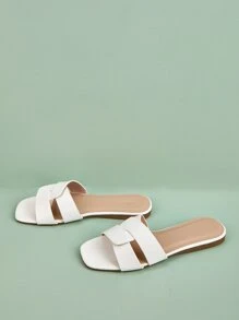 LAUREN WEAL 女士白色石纹休闲舒适户外凉鞋，春夏款 - 白色 - 查看 2