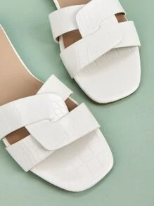 LAUREN WEAL 女士白色石纹休闲舒适户外凉鞋，春夏款 - 白色 - 查看 3