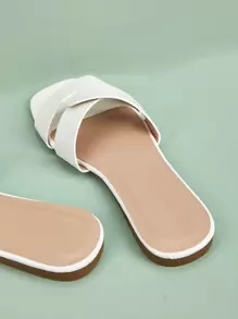 LAUREN WEAL 女士白色石纹休闲舒适户外凉鞋，春夏款 - 白色 - 查看 4