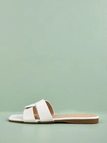 LAUREN WEAL 女士白色石纹休闲舒适户外凉鞋，春夏款 - 白色 - 查看 5