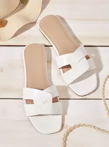 LAUREN WEAL 女士白色石纹休闲舒适户外凉鞋，春夏款 - 白色 - 查看 6