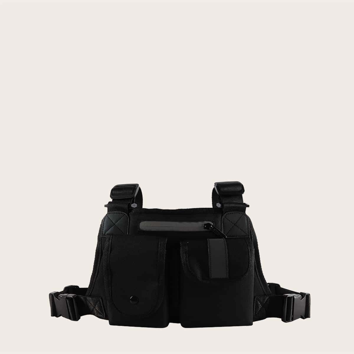 

Guys Pocket Front Chest Bag, Black