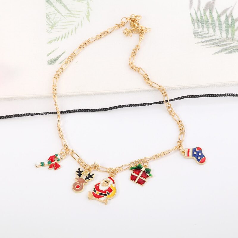 

Christmas Charm Chain Necklace, Multicolor