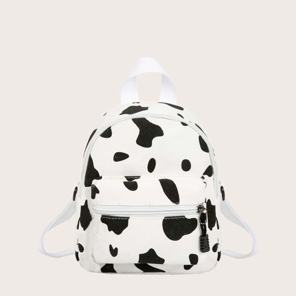 

Pocket Front Cow Graphic Backpack, White