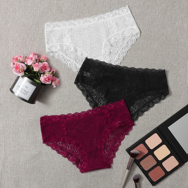 

3pack Floral Lace Panty Set, Multicolor