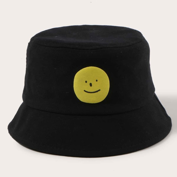 

Toddler Girls Cartoon Graphic Bucket Hat, Black