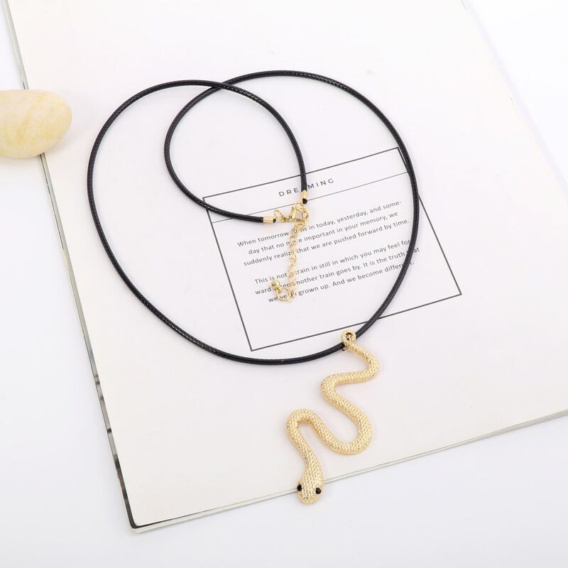 

Snake Pendant Necklace, Gold