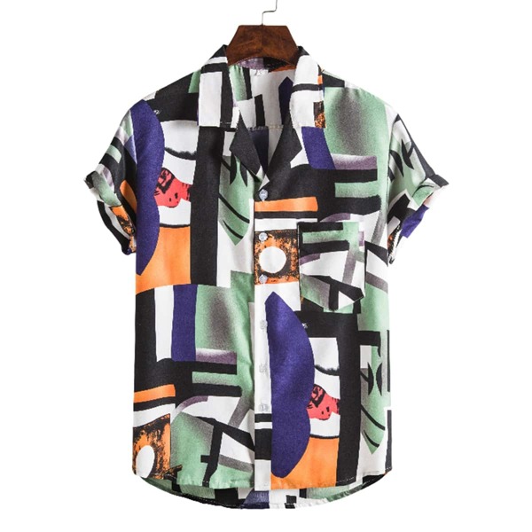 

Men Colorblock Button Up Shirt, Multicolor