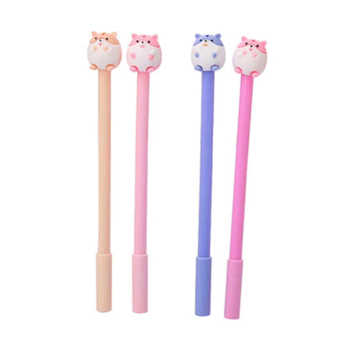

4pcs Cartoon Gel Pen, Black