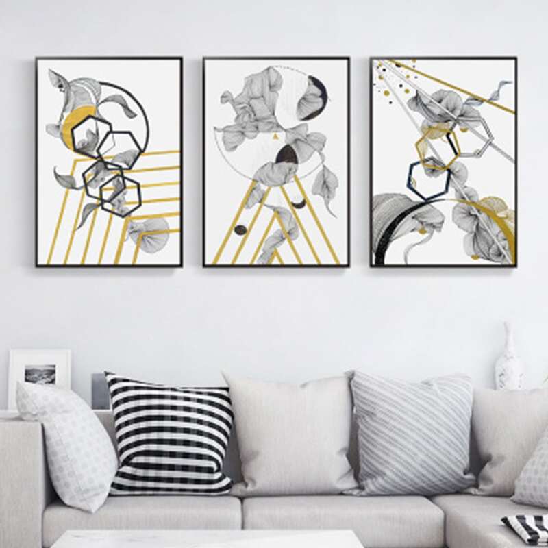 

1pc Abstract Geo Wall Print, Multicolor
