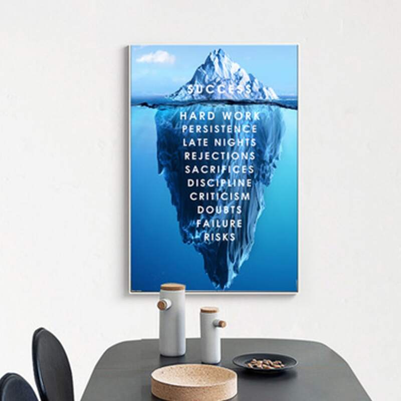 

1pc Iceberg & Letter Wall Print, Multicolor