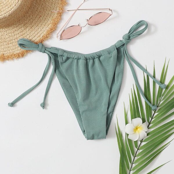 

Rib Tie Side Bikini Panty, Cadet blue