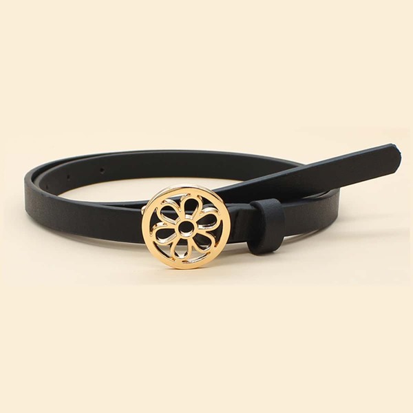 

Flower Buckle Belt, Black